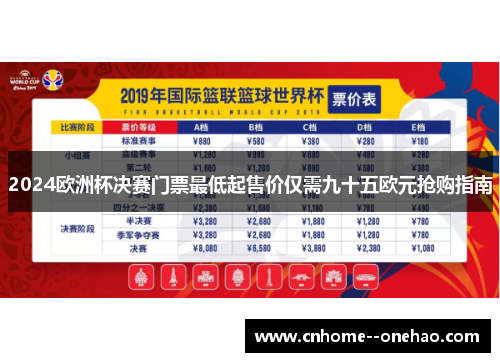 2024欧洲杯决赛门票最低起售价仅需九十五欧元抢购指南